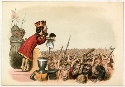 Koning Edward I presenteert zijn zoon als Prins van Wales door Richard Doyle